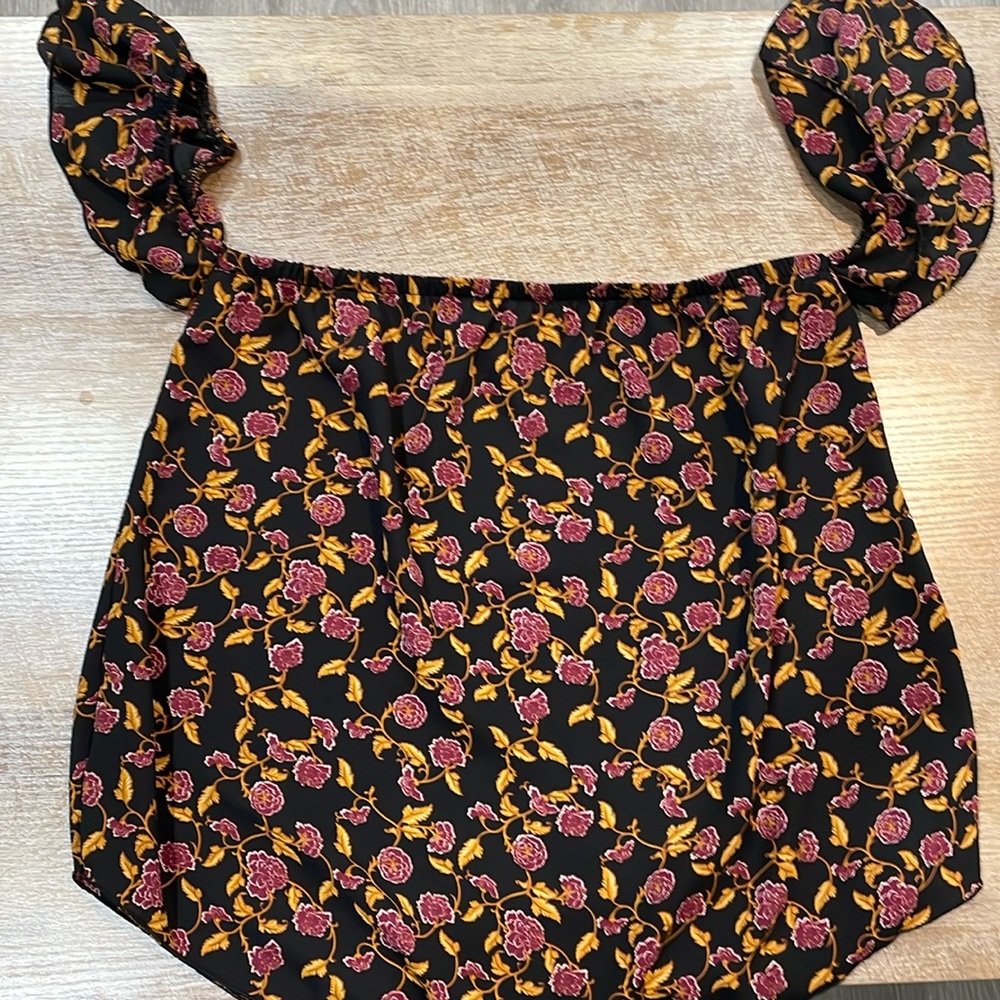 Flower off the shoulder blouse